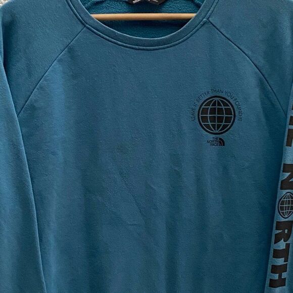 The North Face Leave It Better Than You Found It Sweatshirt XL Blue Green - Picture 4 of 4